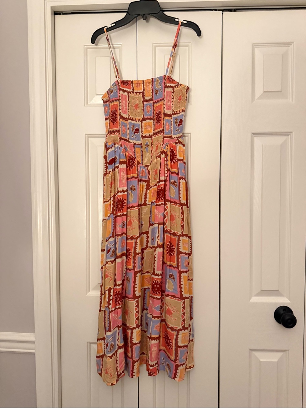 Bohemian Multi-Color Maxi Dress with Spaghetti Straps